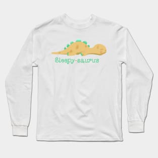 Sleepy-saurus (yellow dinosaur) Long Sleeve T-Shirt